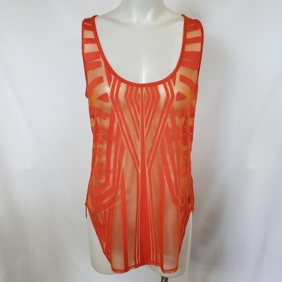 WORTHINGTON Orange Overlay Tank Size M NWT - Picture 2 of 6